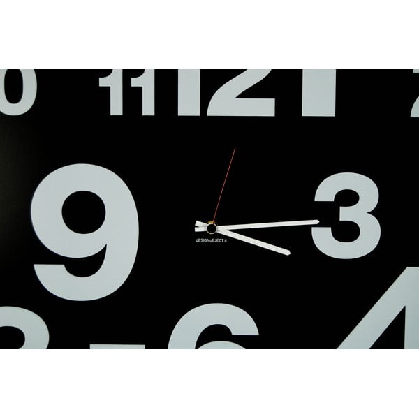 Nástenné hodiny dESIGNoBJECT.it Number Line Black, 50 x 50 cm-image-2