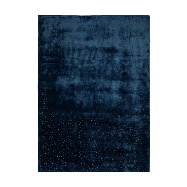 Tmavomodrý ručne tkaný koberec Flair Rugs Swarowski, 120 × 170 cm