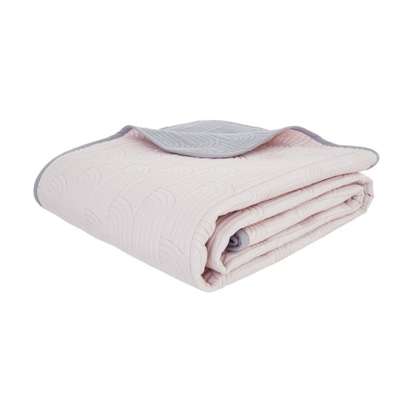 Ružovo-sivá prešívaná prikrývka cez posteľ Catherine Lansfield Blossom, 240 x 260 cm-image-2