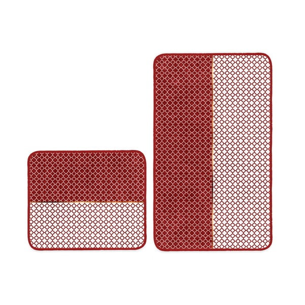 Červené kúpeľňové predložky v súprave 2 ks 100x60 cm - Minimalist Home World