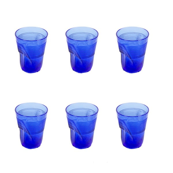 Sada 6 modrých pohárov Kaleidos, 360 ml
