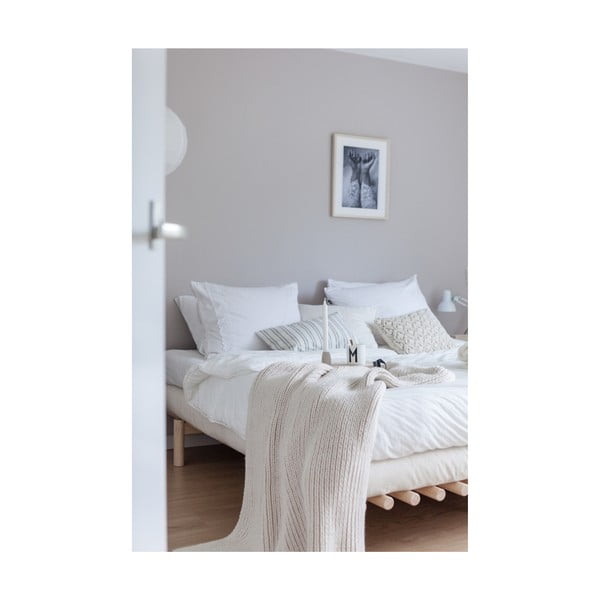 Dvojlôžková posteľ z borovicového dreva s matracom Karup Design Pace Double Latex Natural/Natural, 180 × 200 cm-image-3