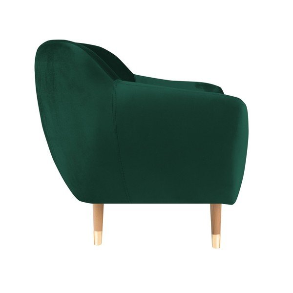 Tmavozelené zamatové kreslo Mazzini Sofas Benito-image-3