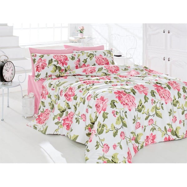 Obliečky s plachtou Flower Pink, 200x220 cm