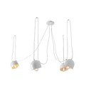 Biele závesné svietidlo na 4 žiarovky CustomForm Popo