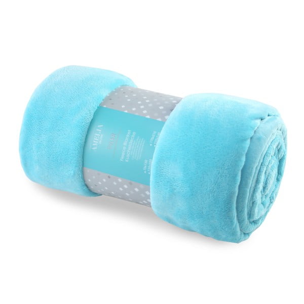 Tyrkysová deka z mikrovlákna AmeliaHome Tyler, 70 x 150 cm-image-2