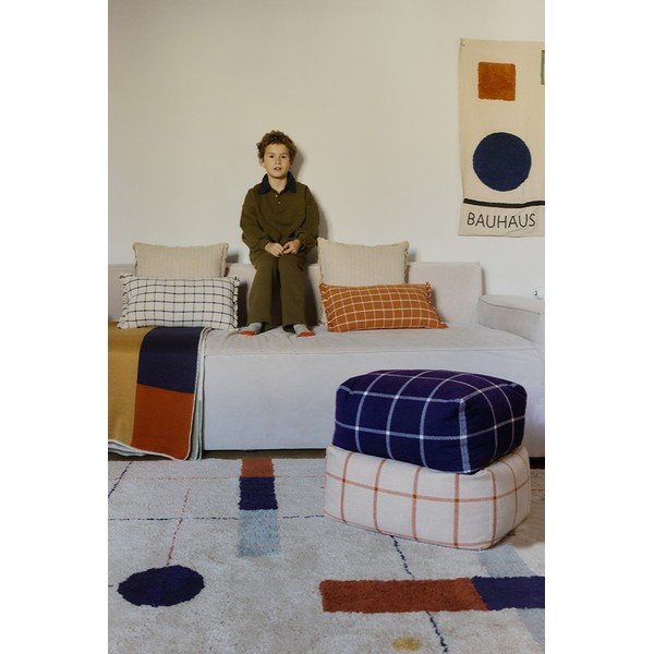 Krémovobiely taburet Geo Block – Lorena Canals-image-1