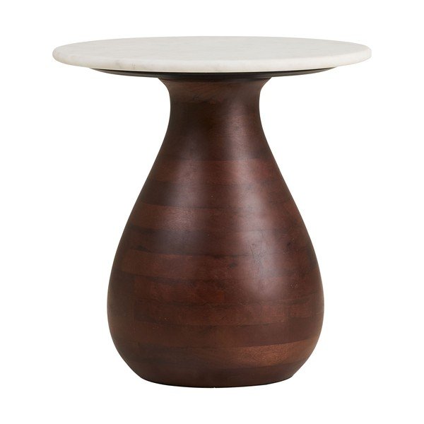 Okrúhly odkladací stolík s mramorovou doskou ø 40 cm Heide – House Nordic