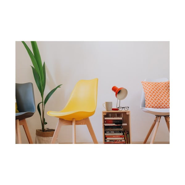 Súprava 2 žltých stoličiek s bukovými nohami Bonami Essentials Retro-image-3