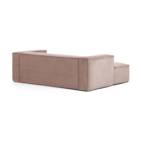 Svetloružová menčestrová rohová pohovka (ľavý roh) Blok - Kave Home-image-3