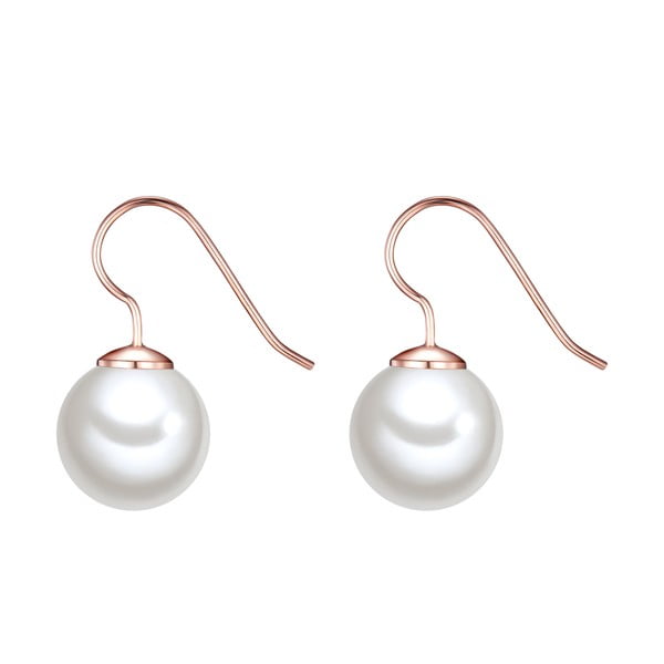 Náušnice s bielou perlou Perldesse Kernel, ⌀ 12 mm