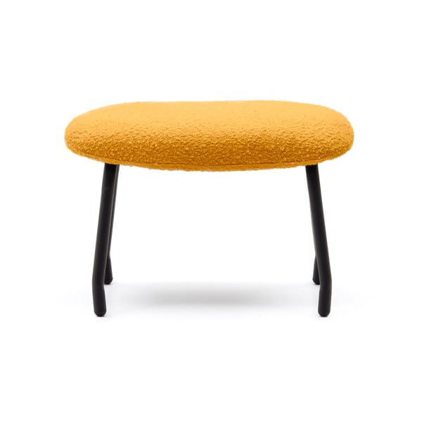 Taburet z textílie buklé v horčicovej farbe Belina – Kave Home-image-2