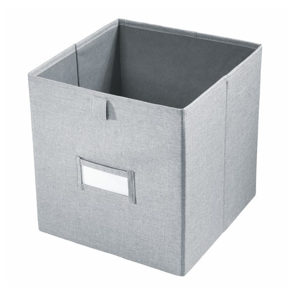 Sivý úložný box iDesign Codi, 38,1 × 26,6 cm