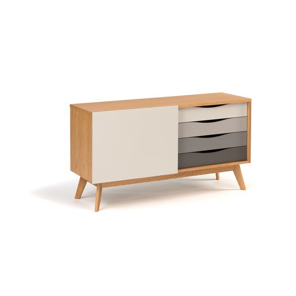 Komoda so sivými zásuvkami Woodman Avon-image-3