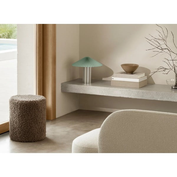 Žltá/v striebornej farbe stolová lampa so stmievačom s textilným tienidlom (výška  36 cm) Taite – Blomus-image-4