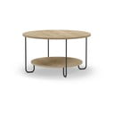 Okrúhly konferenčný stolík s doskou v dubovom dekore v prírodnej farbe ø 80 cm Tonka – Marckeric