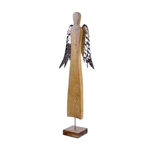 Vianočná drevená dekorácia v tvare anjela Ego Dekor, výška 67 cm