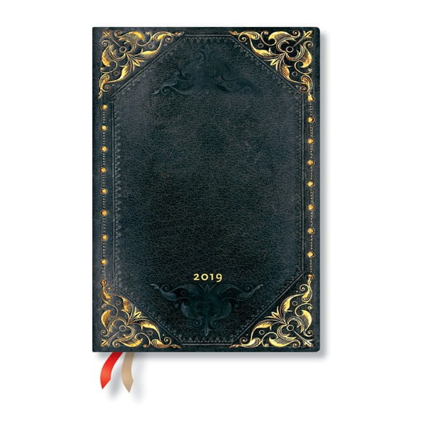 Diár na rok 2019 Paperblanks Midnight Rebel Vertical, 13 x 18 cm