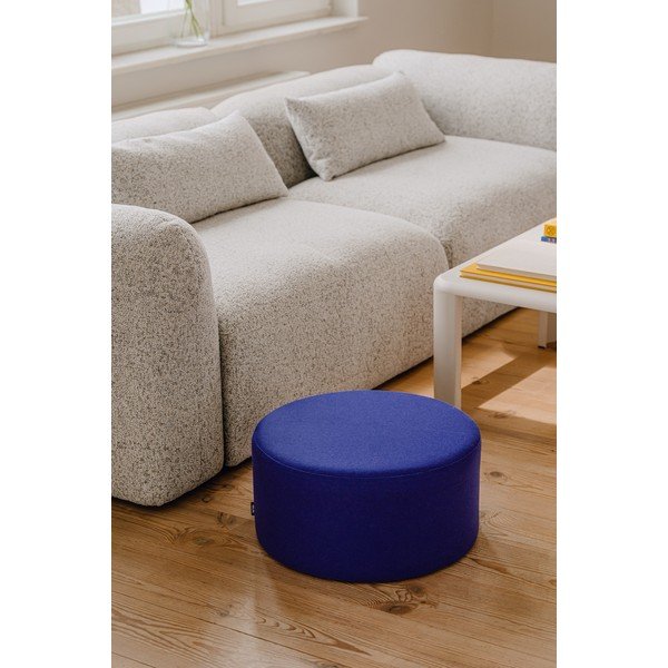 Modrý vlnený taburet Folk – noo.ma-image-3