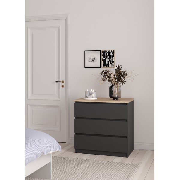Tmavosivá komoda 77x76x50 cm Naia – Tvilum-image-1