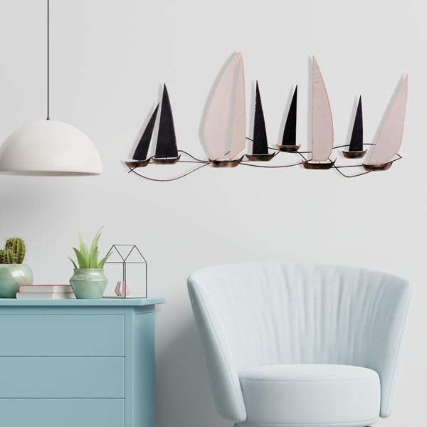 Kovová nástenná dekorácia 117x52 cm Ocean - Wallity-image-4