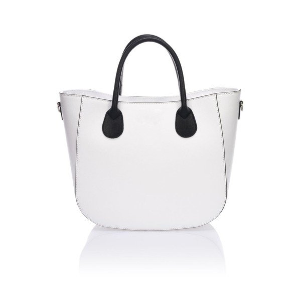 Biela kožená kabelka Krole Krista-image-1