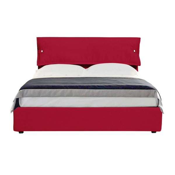 Červená dvojlôžková posteľ s úložným priestorom 13Casa Feeling, 160 x 190 cm