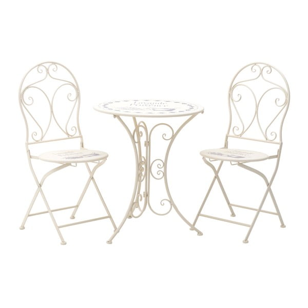 Set 2 záhradných stoličiek a stolíka InArt Lavande, ⌀ 60 × 70 cm