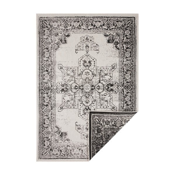 Čierno-krémový vonkajší koberec NORTHRUGS Borbon, 200 x 290 cm
