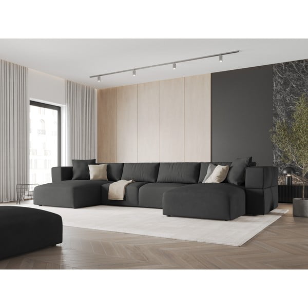 Tmavosivá rohová pohovka do "U" Esther – Milo Casa-image-1