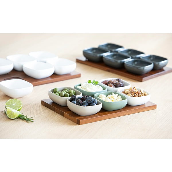 Biela porcelánová servírovacia súprava 6 ks Essentials – Ladelle-image-3