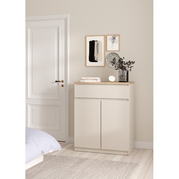 Krémovobiela komoda 80x100x40 cm Naia – Tvilum-image-1