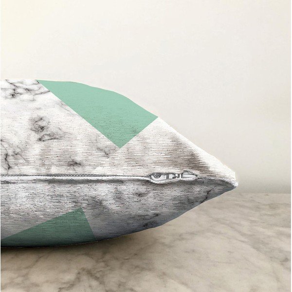 Zeleno-sivá obliečka na vankúš s prímesou bavlny Minimalist Cushion Covers Marble, 55 x 55 cm-image-1