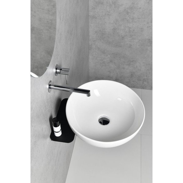 Čierny oceľový závesný podstavec pod umývadlo 30x7 cm Tetris – Sapho-image-1