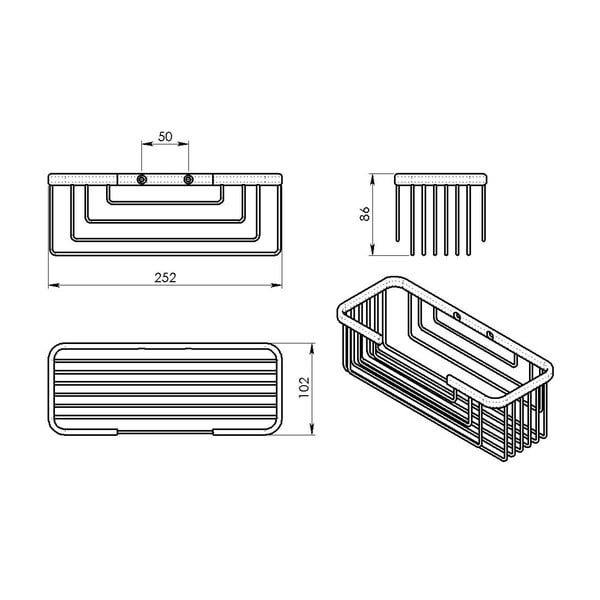Nástenná kúpeľňová polička z nehrdzavejúcej ocele v striebornej farbe Gedy Smart – Sapho-image-1