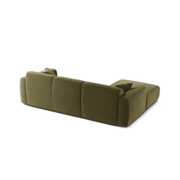 Khaki zamatová rohová pohovka (ľavý roh/s leňoškou) Molino – Micadoni -image-3