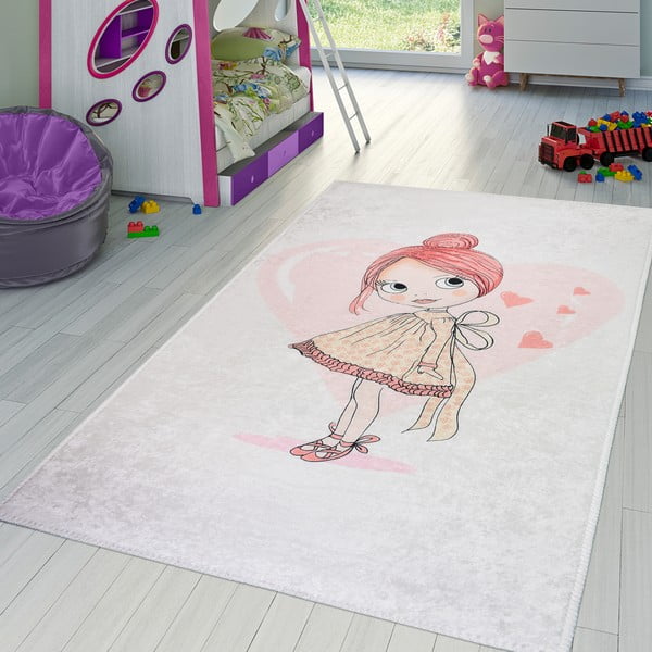 Svetloružový detský koberec 100x160 cm Lovely Girl – Vitaus-image-1