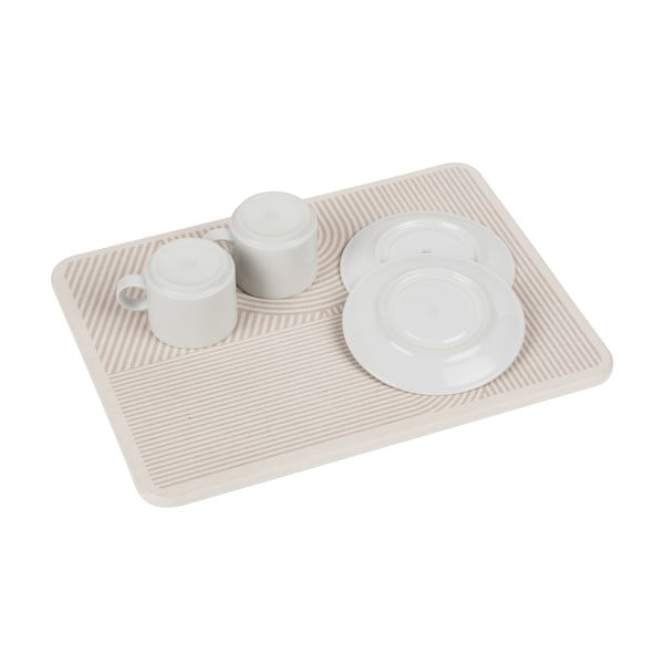 Béžová odkvapkávacia podložka na riad z kremeliny 40x30 cm Damon – Wenko