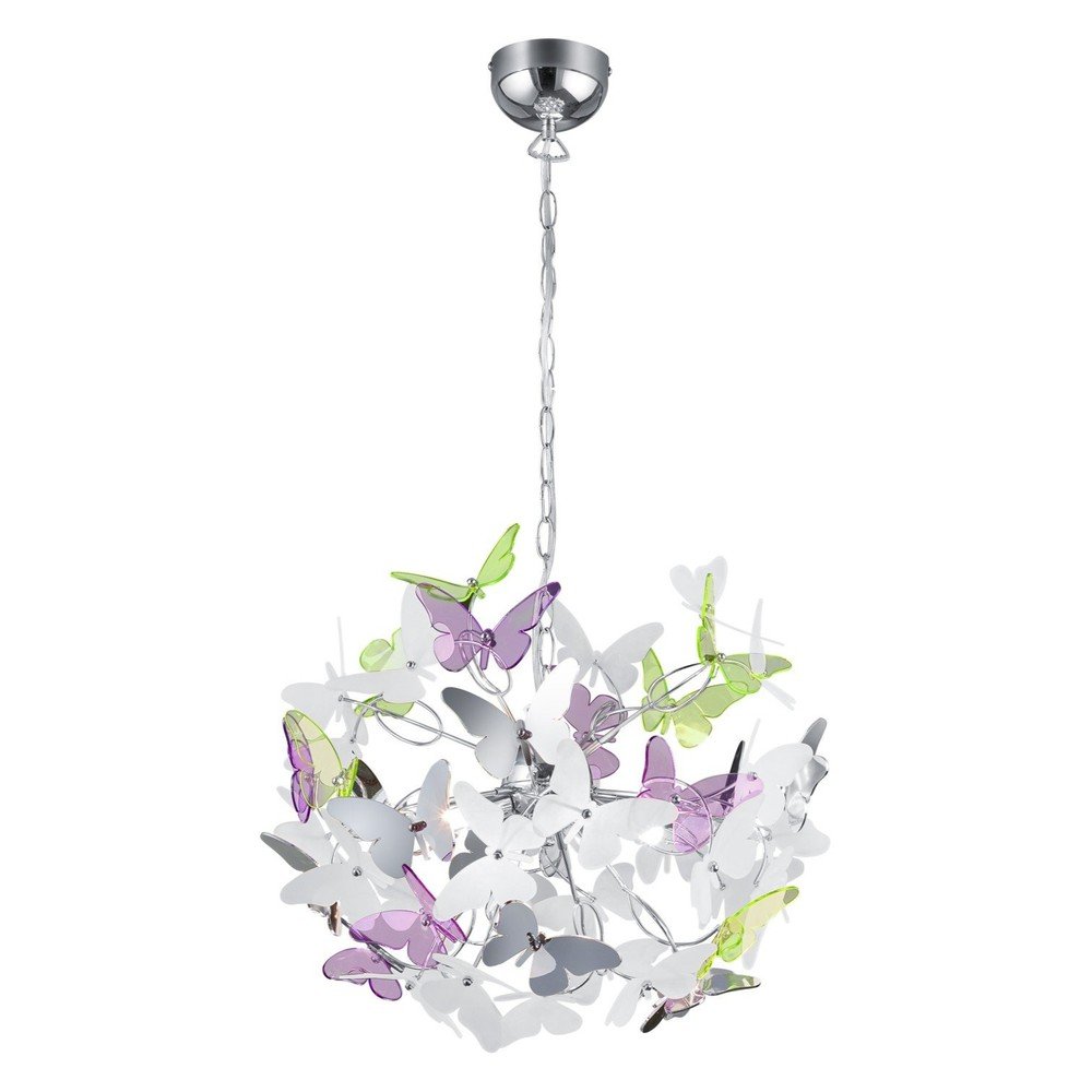 Detský luster s plastovým tienidlom ø 50 cm Butterfly – Reality