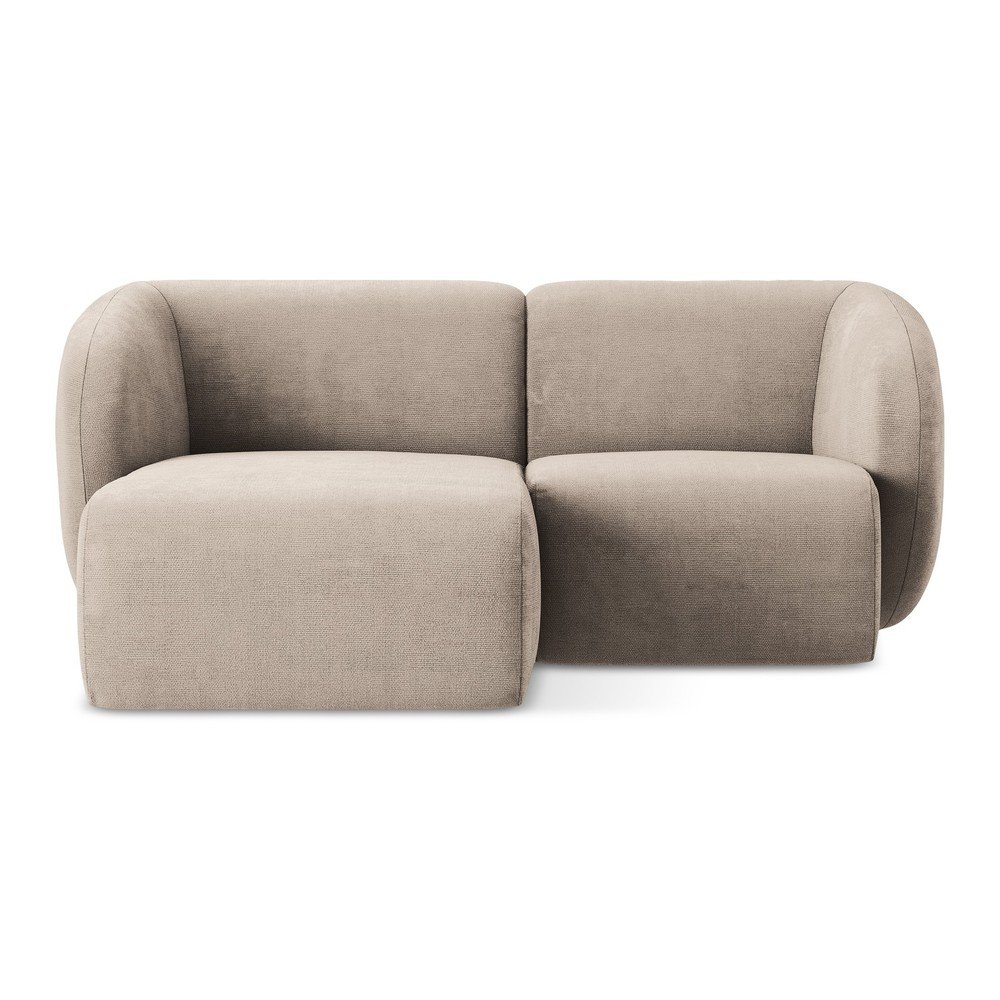 Svetlohnedá ženilková rohová pohovka (ľavý roh/s leňoškou) Lani – Makamii