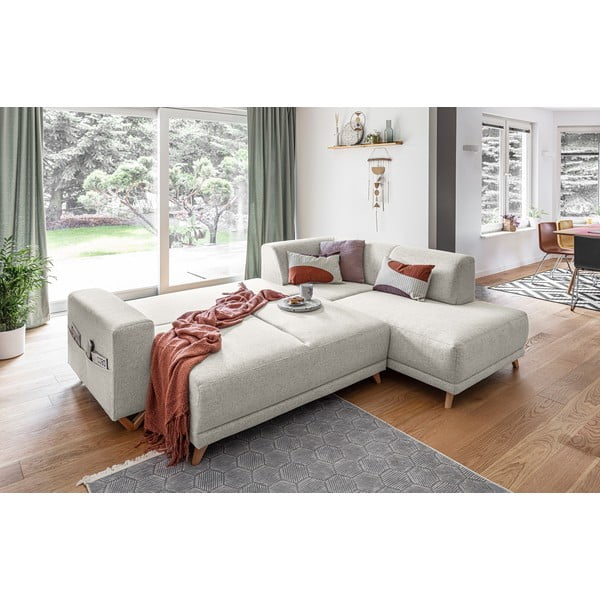 Béžová rozkladacia/s úložným priestorom rohová pohovka (pravý roh/do L) Classy Sophie – Miuform-image-4