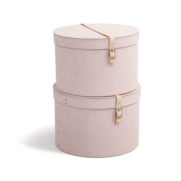 Svetloružové kartónové úložné boxy v súprave 2 ks s vekom ø 37,5x25 cm Rut Restore Paper Laminate – Bigso