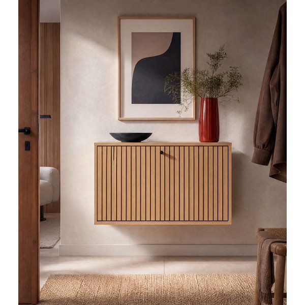 Výklopná skrinka na topánky v dekore duba v prírodnej farbe 72x43x17 cm Albany  – Actona-image-3