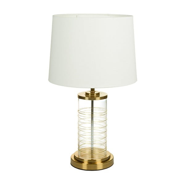 Biela stolová lampa so základňou v zlatej farbe Santiago Pons Earl