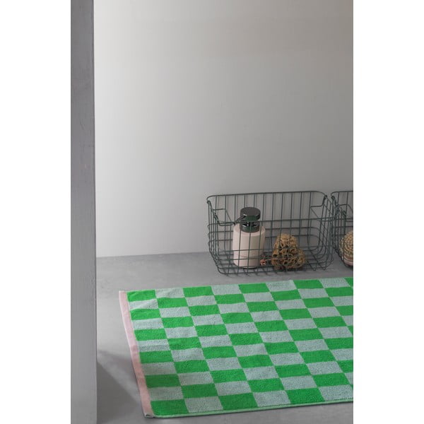 Zelená kúpeľňová predložka z bio bavlny 50x80 cm Retro – Mette Ditmer Denmark-image-1
