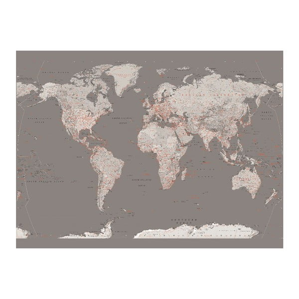 Veľkoformátová tapeta Strieborná mapa, 158x232 cm