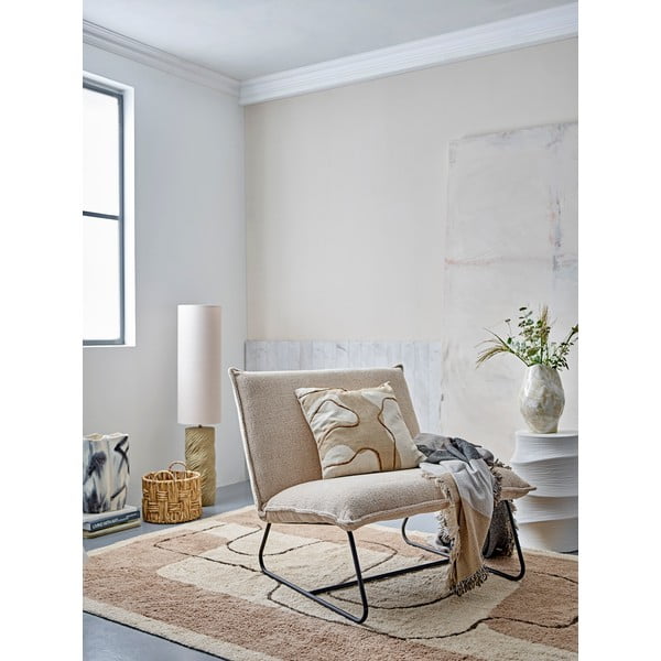 Stojacia lampa v prírodnej farbe s textilným tienidlom (výška 110 cm) Payah – Bloomingville-image-1