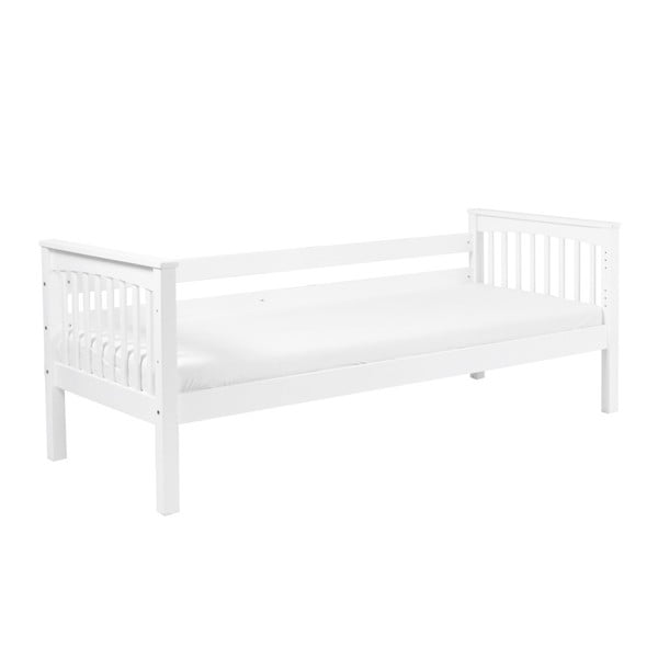 Biela detská jednolôžková posteľ z masívneho bukového dreva Mobi furniture Lea Sofa, 200 × 90 cm