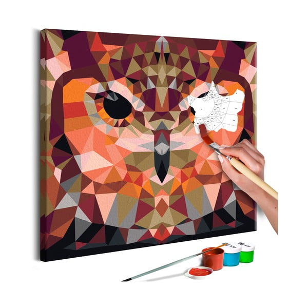 DIY set na tvorbu vlastného obrazu na plátne Artgeist Owl, 60 × 40 cm