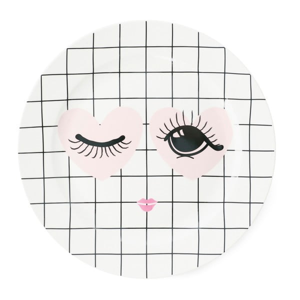Keramický tanier Miss Étoile Heart And Eye, ⌀ 25 cm
